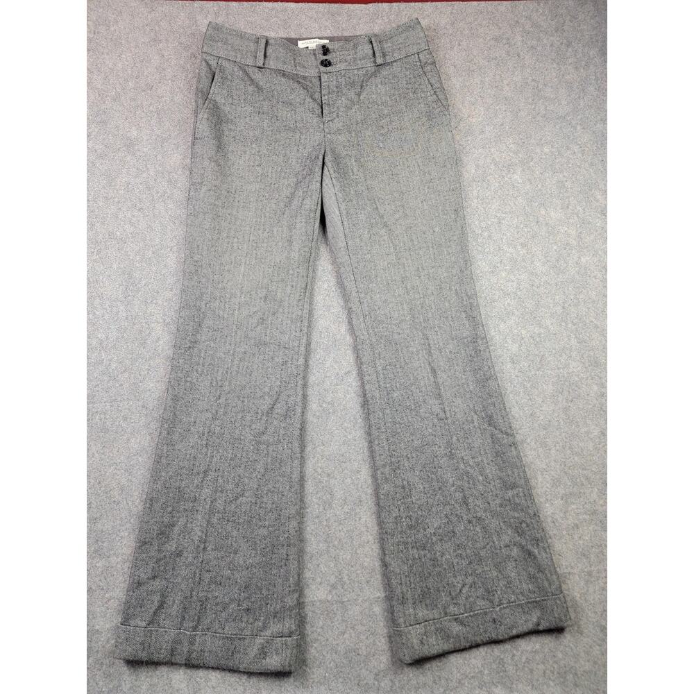 Banana Republic Pants Womens 6 Gray Herringbone Martin Fit Wool Blend Dress